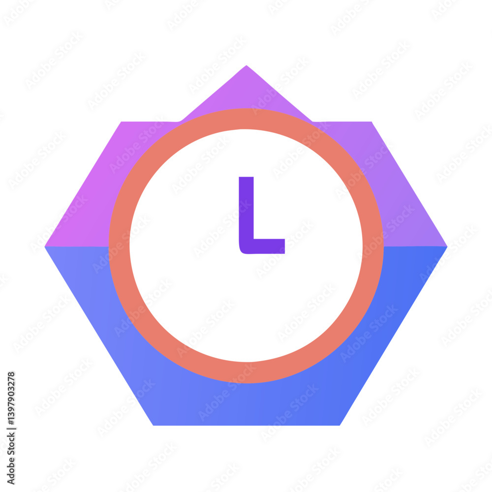 Geometric Shape Clock Icon Design Geometric Shape Clock Icon Design