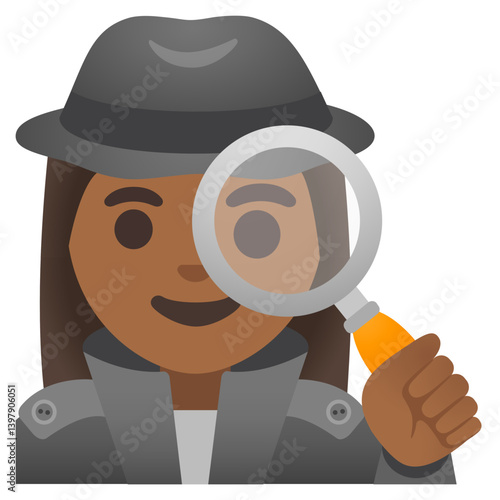 Woman Detective Emoji: Medium-Dark Skin Tone