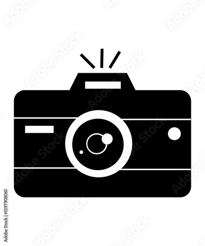 Camera icon filled with black