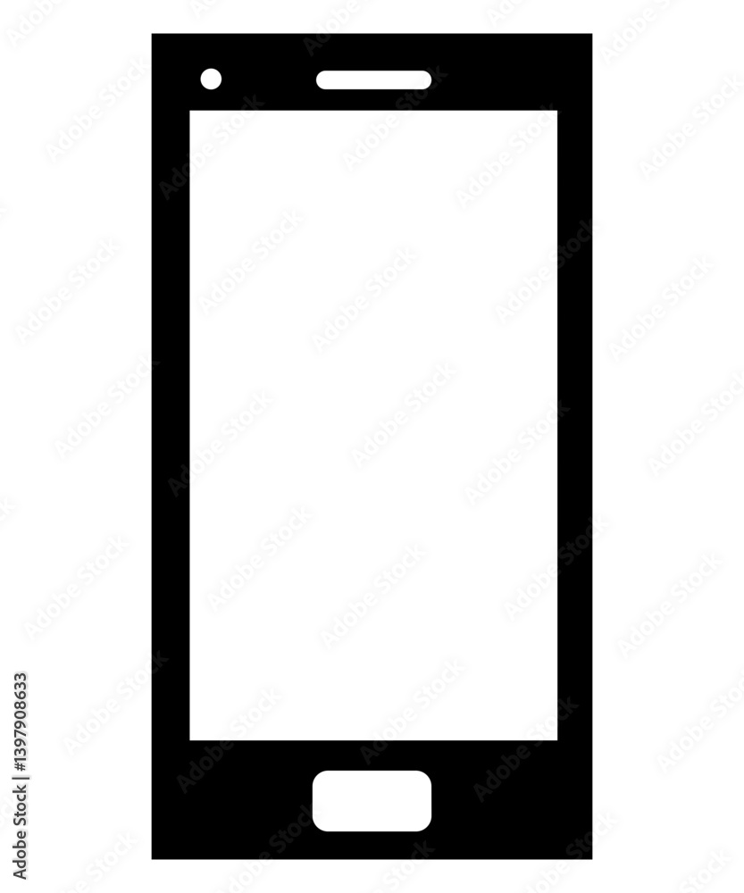 Mobile icon filled with black