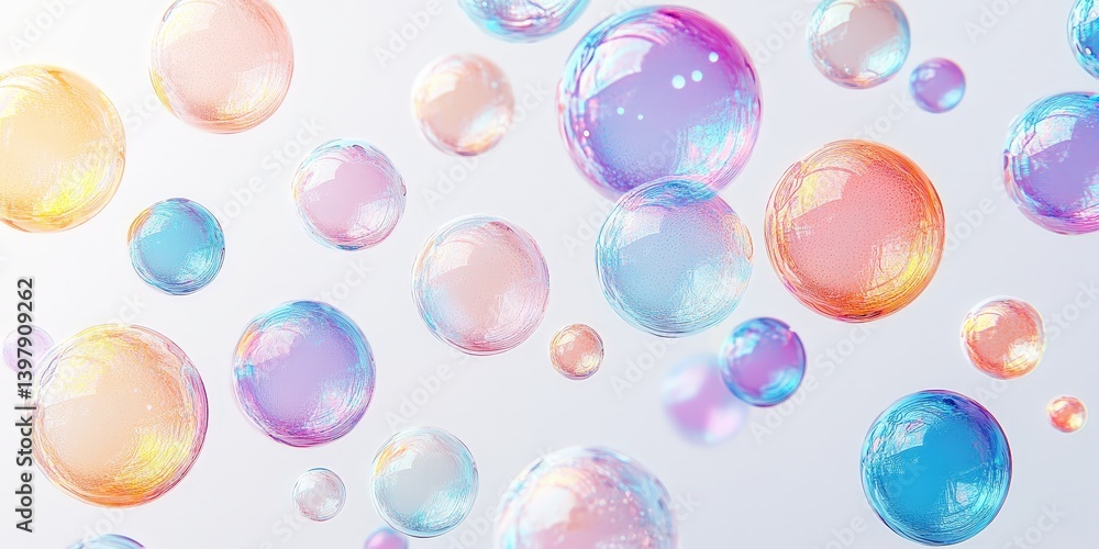 Floating rainbow of soap bubbles! A whimsical, vibrant display of color and light, drifting gently in the air Floating rainbow of soap bubbles! A whimsical, vibrant display of color and light, drifting gently in the air
