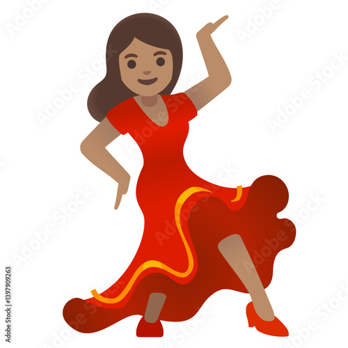 Woman Dancing Emoji (Medium Skin Tone)
