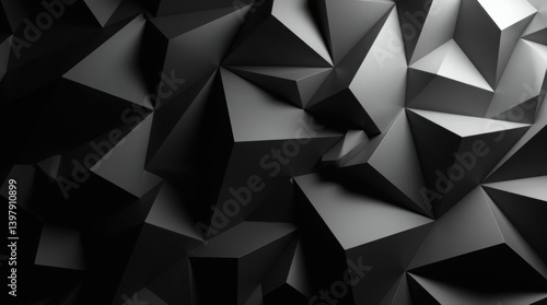 Abstract Black White Background Random Geometric