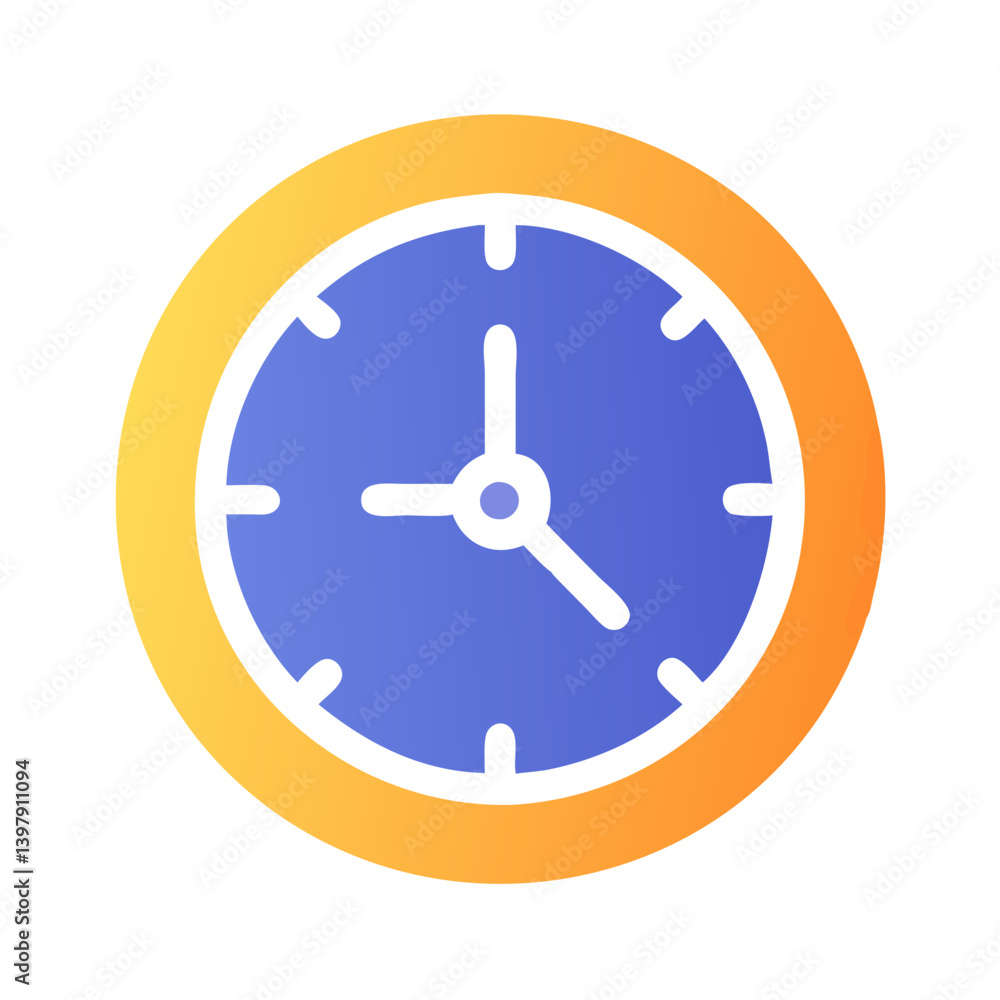 Chic Modern Clock Illustration Chic Modern Clock Illustration