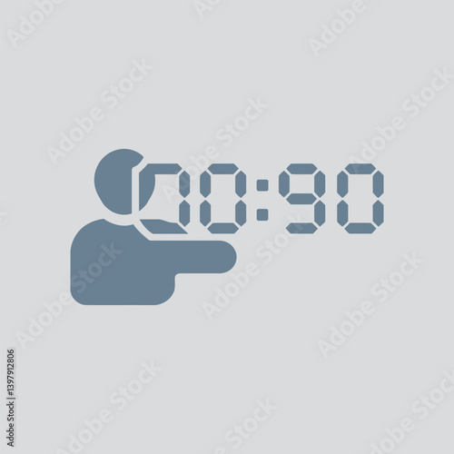 Person icon next to time on ios phone Vector Illustration.