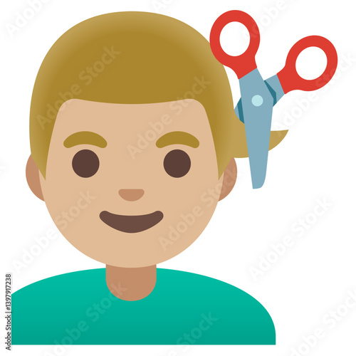 Blond Boy Getting Haircut Emoji  