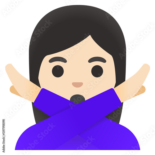 Woman Gesturing No Emoji (Light Skin Tone)
