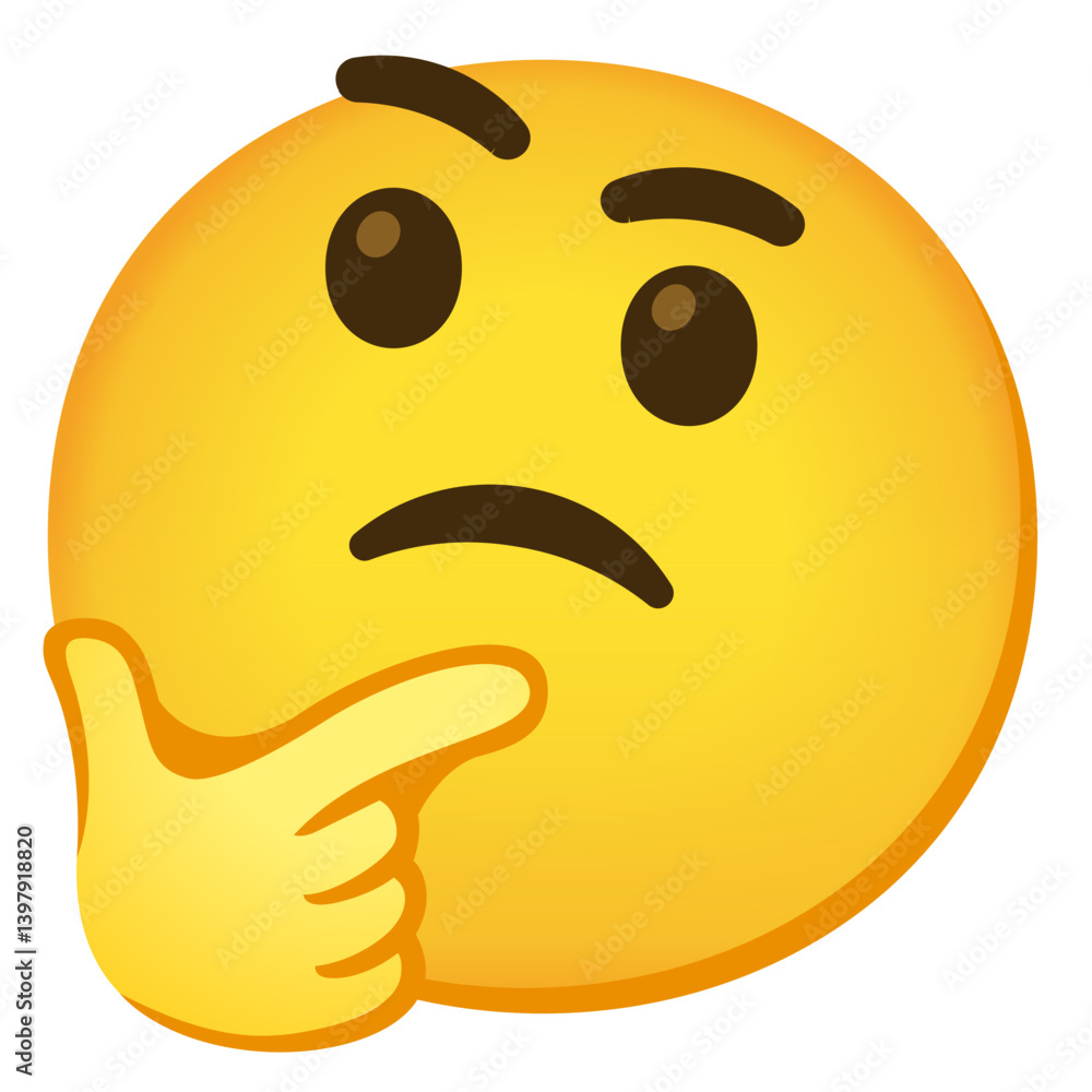 Fototapeta premium Thinking Face Emoji 