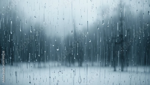 Wallpaper Mural Rainfall captured in focus serene forest landscape water droplets outdoor environment close-up view tranquility and reflection Torontodigital.ca