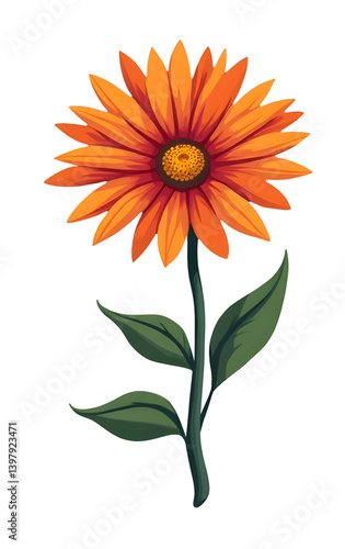 Wallpaper Mural Vibrant orange flower clipart artwork nature theme decorative design botanical environment colorful viewpoint Torontodigital.ca