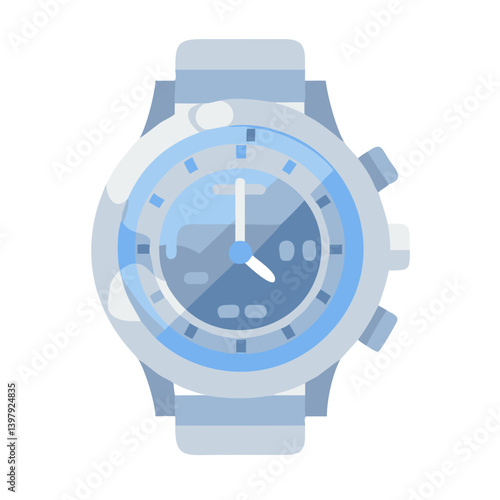  Chic Transparent Chronograph Watch Illustration