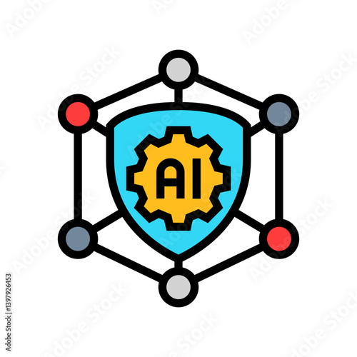 trustworthy ai ethical color icon vector illustration