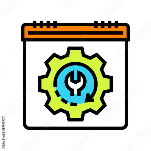 predictive maintenance industry 5 color icon vector illustration