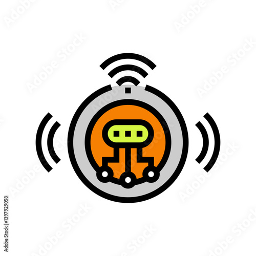 smart sensors industry 5 color icon vector illustration
