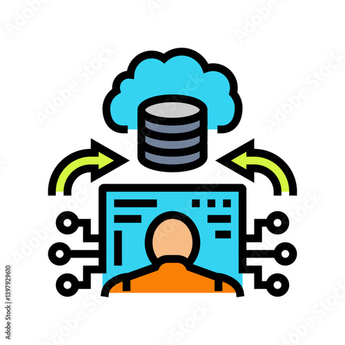 edge computing industry industry 5 5 color icon vector illustration