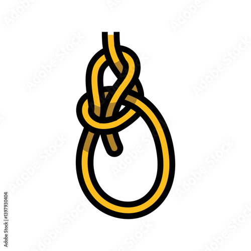 bowline nautical knot color icon vector illustration