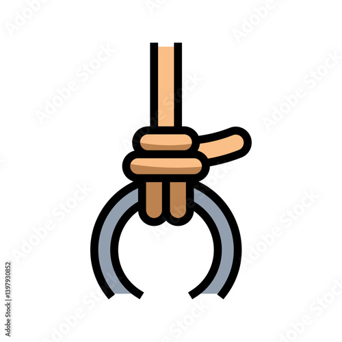 anchor hitch fisherman knot color icon vector illustration