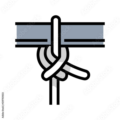 buntline hitch nautical knot color icon vector illustration