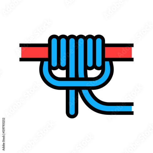 prusik knot nautical color icon vector illustration