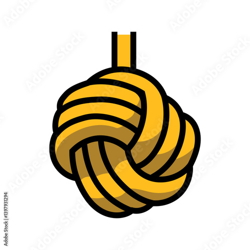 monkeys fist nautical knot color icon vector illustration