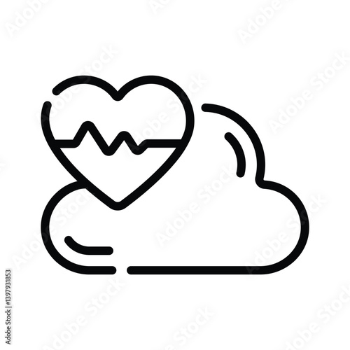 An amazing icon of favourite cloud designed in line style