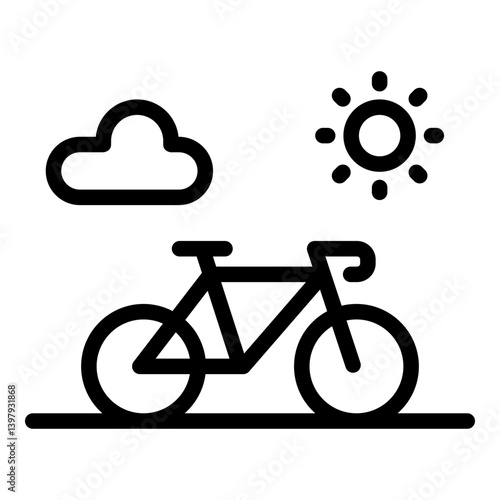 Bicycle tour icon. Vector line icon