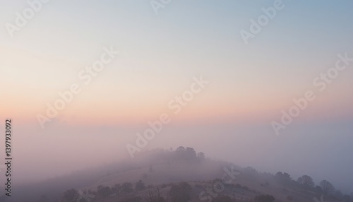 Wallpaper Mural Misty sunrise overrolling hills nature landscape photography tranquil morning atmosphere aerial view of foggy terrain Torontodigital.ca
