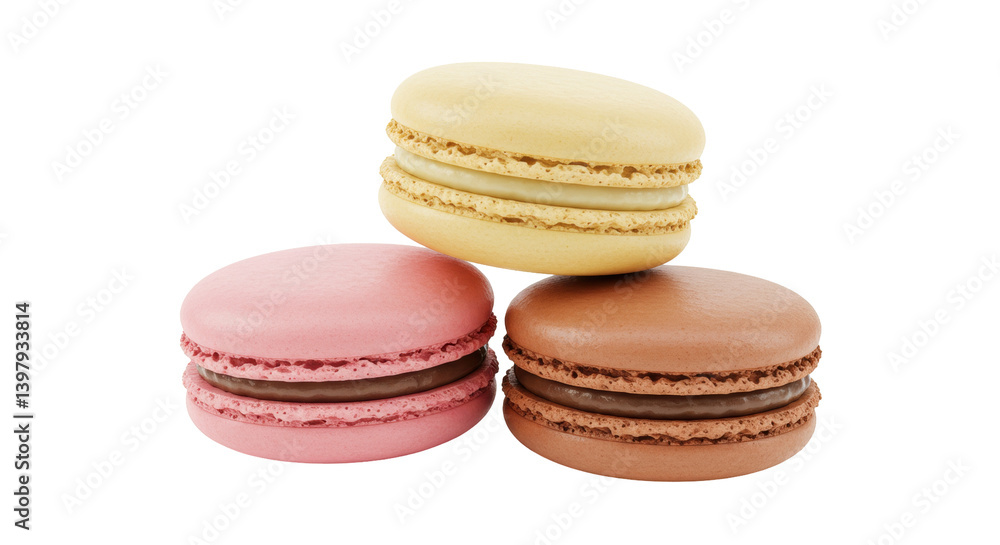 Isolated Stack of Colorful Macarons Isolated Stack of Colorful Macarons