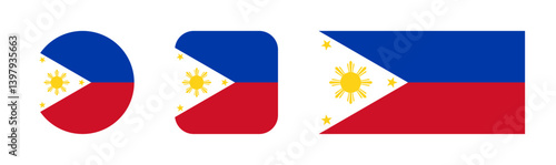 Philippines flag icon set