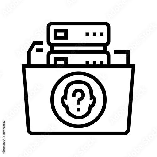data anonymization ethical ai line icon vector illustration