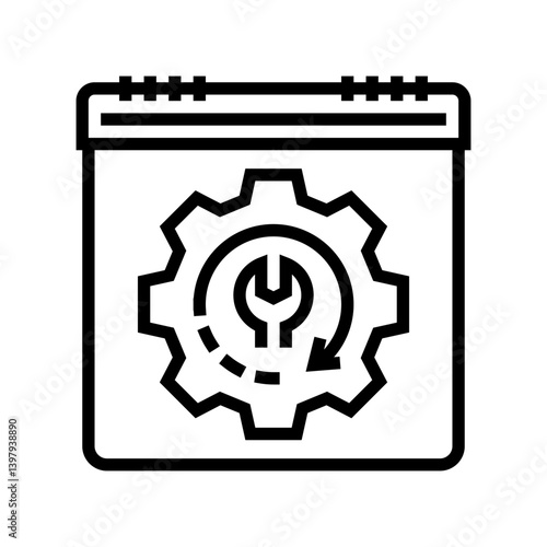 predictive maintenance industry 5 line icon vector illustration