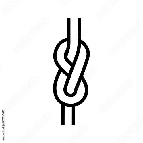 figure eight nautical knot line icon vector illustration