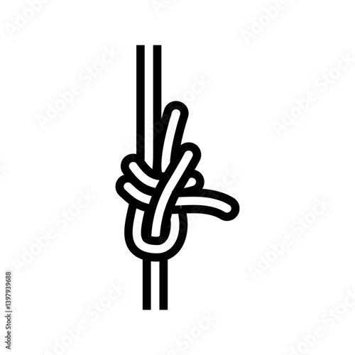 sheet bend nautical knot line icon vector illustration