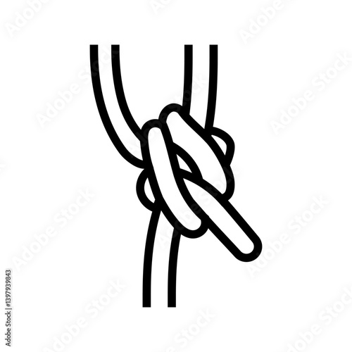 rolling hitch nautical knot line icon vector illustration