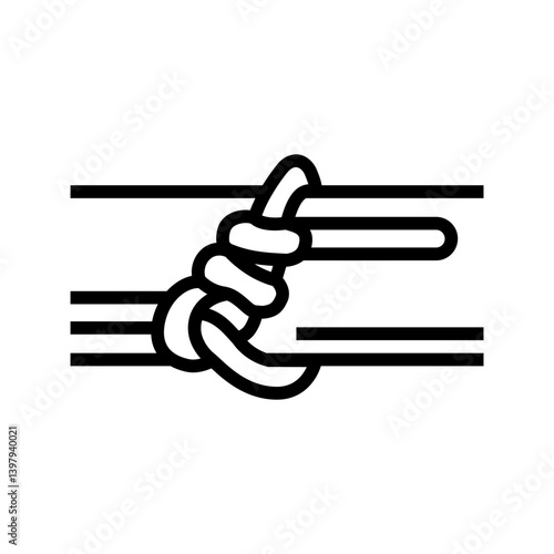 timber hitch nautical knot line icon vector illustration