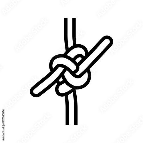carrick bend nautical knot line icon vector illustration