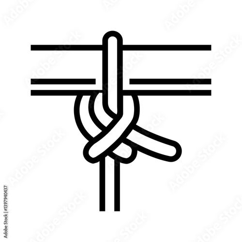 buntline hitch nautical knot line icon vector illustration