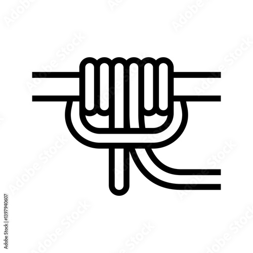 prusik knot nautical line icon vector illustration
