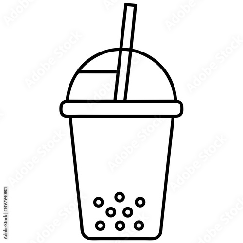 AI-generated bubble tea line icon vector, perfect for print, digital art, and design projects.








