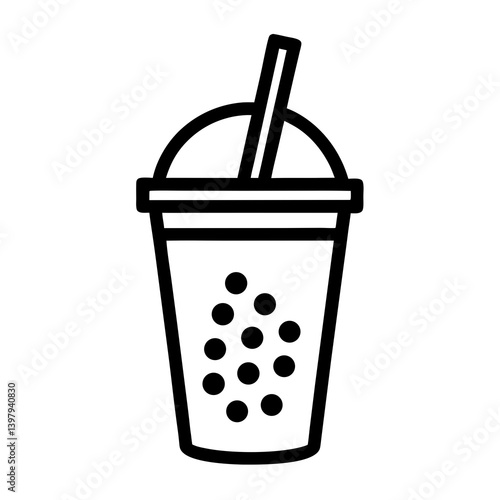AI-generated bubble tea line icon vector, perfect for print, digital art, and design projects.








