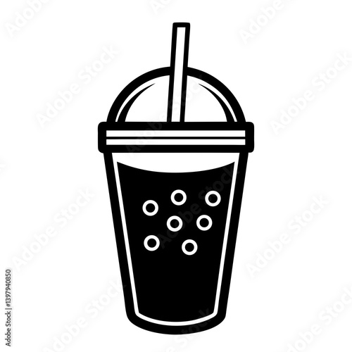 AI-generated bubble tea line icon vector, perfect for print, digital art, and design projects.








