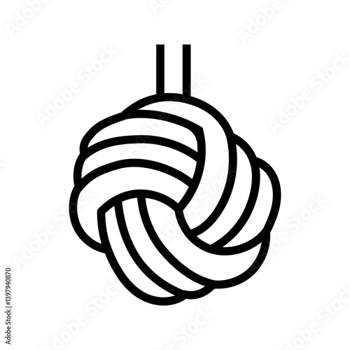 monkeys fist nautical knot line icon vector illustration
