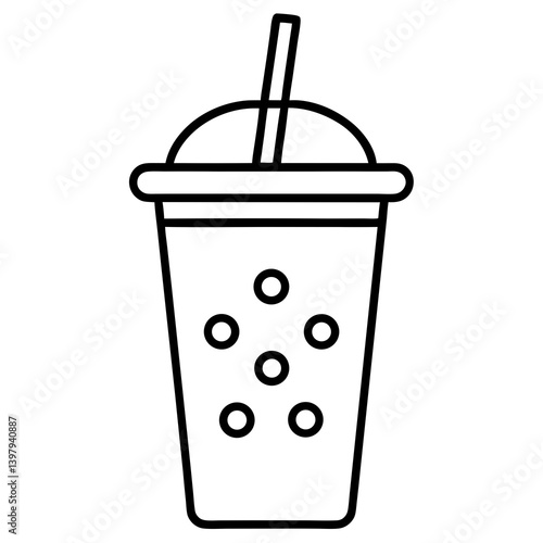 AI-generated bubble tea line icon vector, perfect for print, digital art, and design projects.








