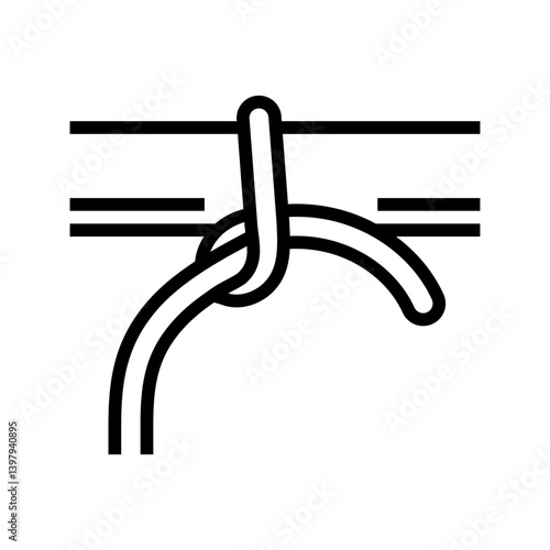 half hitch nautical knot line icon vector illustration