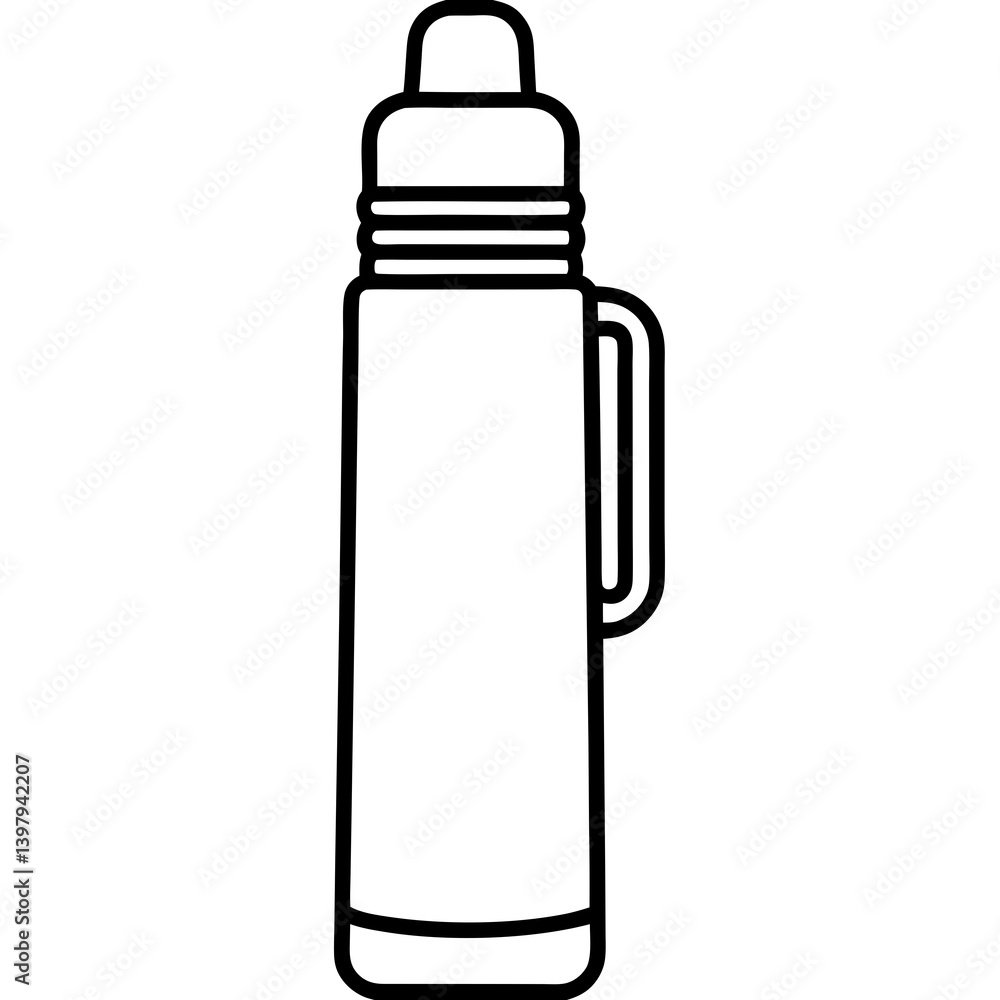 Thermos Bottle Icon - Generative AI Vector & Line Art | Printable Digital Design Thermos Bottle Icon - Generative AI Vector & Line Art | Printable Digital Design