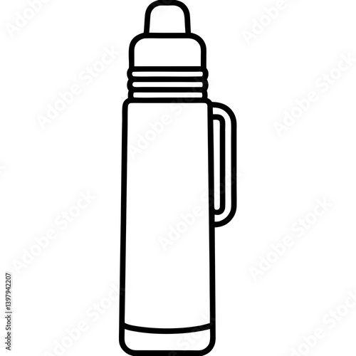 Thermos Bottle Icon - Generative AI Vector & Line Art | Printable Digital Design