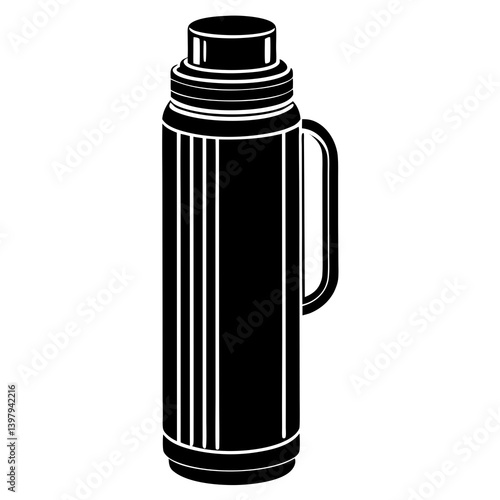 Thermos Bottle Icon - Generative AI Vector & Line Art | Printable Digital Design