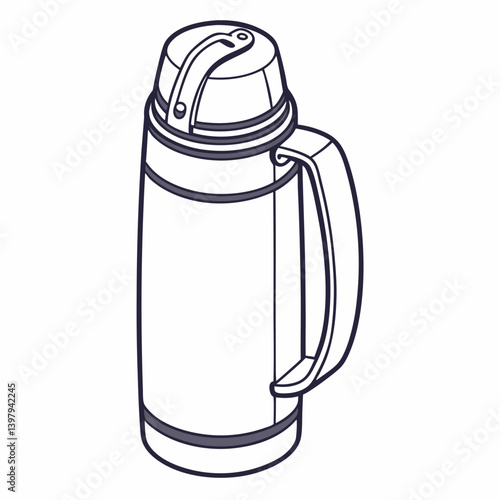Thermos Bottle Icon - Generative AI Vector & Line Art | Printable Digital Design
