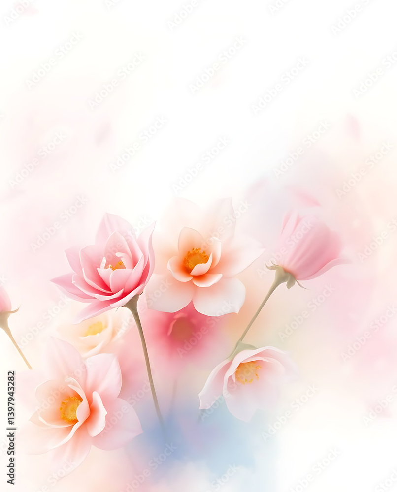 Naklejka premium beautiful abstract art with floral leaves background, created by generative ai