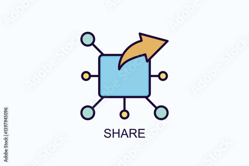 Share Icon Or Logo Isolated Illustration